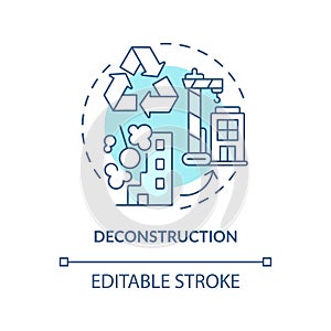 Deconstruction turquoise concept icon