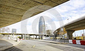Deconstruction works of the ring road of Les Glories in Barcelona