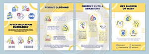 Decontaminate actions yellow brochure template