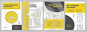 Decontaminate emergency yellow brochure template photo