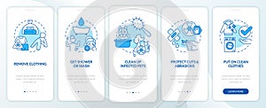 Decontaminate after radiation blue onboarding mobile app screen photo