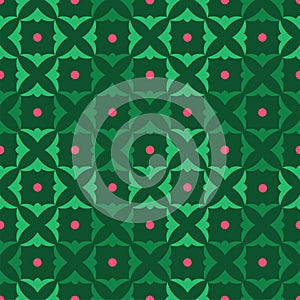 The decor is colored, seamless pattern, green.