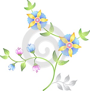 Decor floral elements set