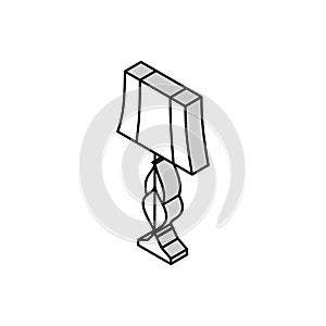 decor table lamp isometric icon vector illustration