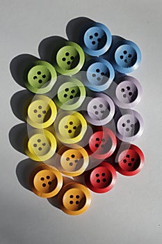 Decor textile. Multi-colored wood buttons.