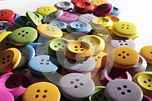 Decor textile. Multi-colored wood buttons.