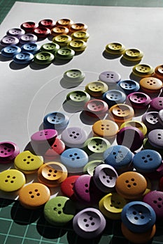 Decor textile. Multi-colored wood buttons.
