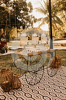 Boho chic wedding decor with neutral and earthy elements