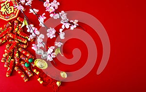 Decorate chinese new year 2019 on a red background(Chinese characters . FU. in the article refer to good luck, wealth, money flow