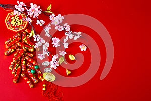 Decorate chinese new year 2019 on a red background(Chinese characters . FU. in the article refer to good luck, wealth, money flow