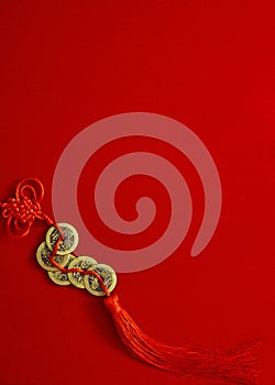 Decorate chinese new year 2019 on a red background(Chinese characters . FU. in the article refer to good luck, wealth, money flow