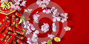 Decorate chinese new year 2019 on a red background(Chinese characters . FU. in the article refer to good luck, wealth, money flow