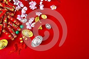 Decorate chinese new year 2019 on a red background(Chinese characters . FU. in the article refer to good luck, wealth, money flow
