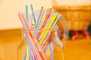 Decorate colorful straws and prepare for parties