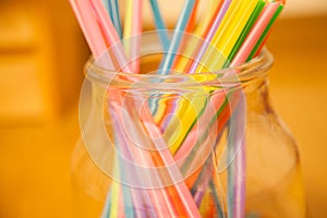 Decorate colorful straws and prepare for parties