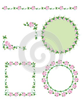 Decorate illustration set of rose