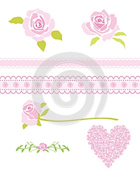 Decorate illustration set of rose