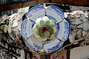Decorate outside with chinese pottery at Wat Arun in bangkok