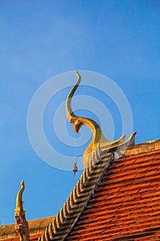 Decorate top gable of thai temple