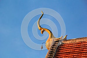 Decorate top gable of thai temple