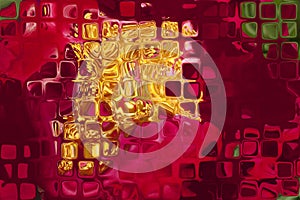 Decorated abstract glass plate