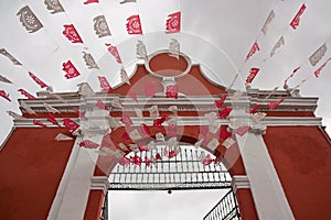 Decorated acces to a church in Puebla