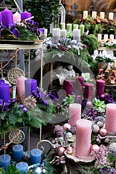 Decorated advent candles