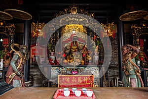 Decorated altar at the Pak Tai Temple in Hong Kong