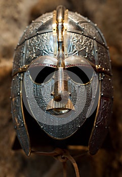 Decorated Anglo-Saxon helmet, Sutton Hoo