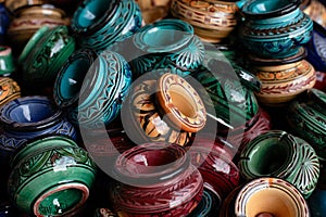 Decorated ashtrays and traditional morocco