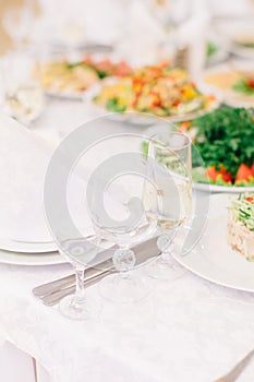 Decorated banquet table setting