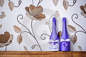 Decorated bottle of champagne