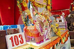 Decorated Bullock effigies of Shivratri festival