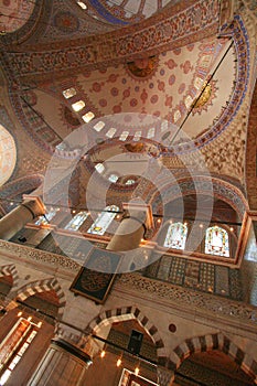 Decorated ceiling inside mosque