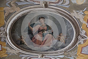 Decorated ceiling in old palace