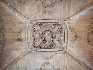 Decorated ceiling of the porches surrounding the inner courtyard