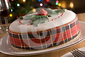 Decorated Christmas Fruit Cake