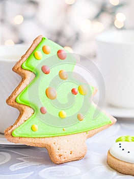 Decorated Christmas gingebread cookies