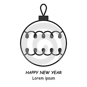 Decorated christmas glass balls for christmas tree. Illustration on a white background