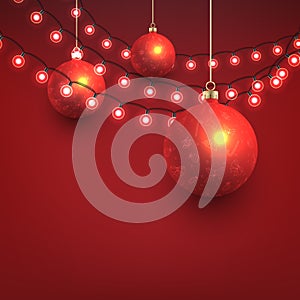 Decorated Christmas Red Background