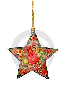 Decorated Christmas Star with Clipping Path