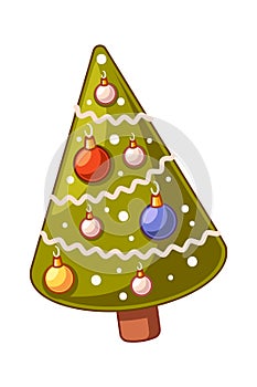 Decorated Christmas tree festive attribute