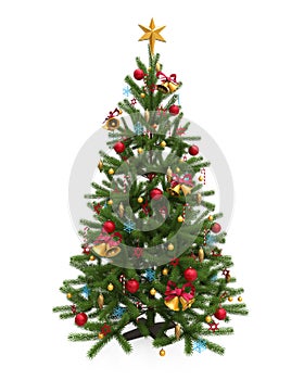 Decorated Christmas Tree Isolated