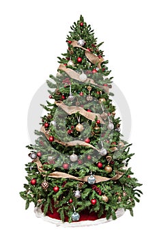 Decorated Christmas Tree Isolated