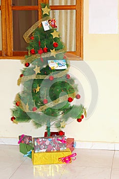 Decorated Christmas tree presents, Cape Verde, Africa