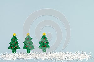 Decorated Christmas trees of sprinkles