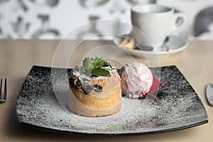 Decorated cup cakes, cofe and ice