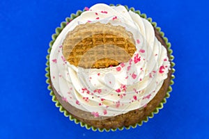 Decorated cupcake - view from above