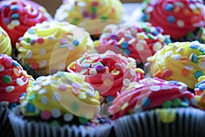 Decorated cupcakes photo