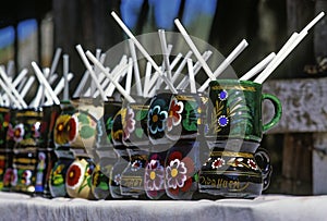 Decorated cups, handcrafts from Zirahuen